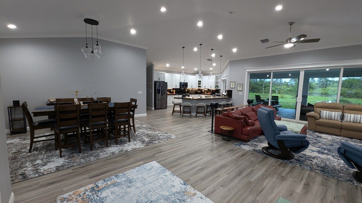 Open living and dining
